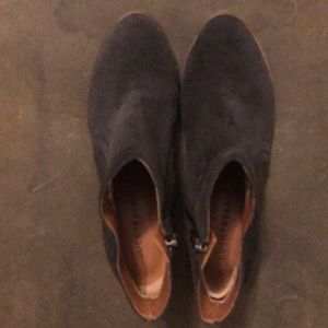 Lucky Brand Navy Suede Ankle Booties